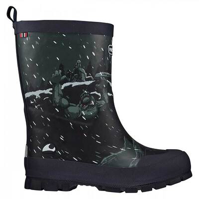Viking Footwear Kids Jolly Thermo Print Rubber Boots - Dark Grey