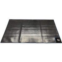 Awning Tunnel Mat 1500mm x 800mm Black Rubber with Blue Edge Trim
