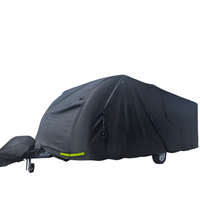 Breathable Waterproof 4Ply Caravan Cover with Free Hitch Cover Black