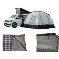 Cubo V2 Campervan Awning With Carpet & Footprint - Poled Awning 300 x 300 CM - Quick & Easy Setup - Repair Kit & Spare Pole