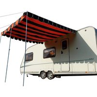 Retro Caravan Shade Canopy - Orange & Brown