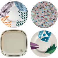 Pack of 4 Melamine Plates (Small Side Plates - Random Selection)