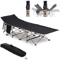 Single Portable Outdoor Military Sleeping Bed Camping Cot - Black