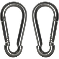 Faithfull Stainless Steel Fire Brigade Snap Hook Carabiner 6mm Pack of 2