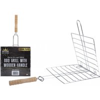 BBQ Grill with Wooden Handle - Easy & Portable
