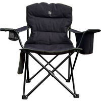 Henwick Padded Folding Camp Camping Chair Black & Green