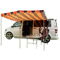Retro Campervan Shade Canopy - Orange & Brown