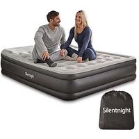 Silentnight Camping Collection Ultimate Deep Sleep Flocked Airbed - Built In Electric Pump - Extra Deep - King Size