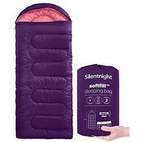 Silentnight Camping Collection Adult Sleeping Bag - Purple/Pink - Single